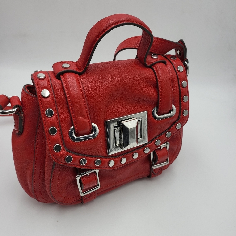 AIMEE KESTENBERG red mini studded crossbody bag